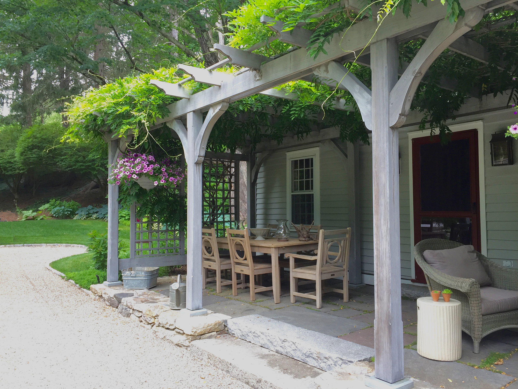 The Pergola Is On The South Side Of The House. Shade In Summer, Sun In Winter.